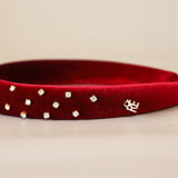 Slender Headband Velour Red