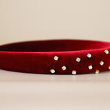 Slender Headband Velour Red