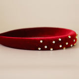 Slender Headband Velour Red
