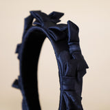 OG Headband Satin Ribbon Dark Navy