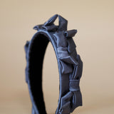 OG Headband Satin Ribbon Dark Gray