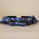 OG Headband Satin Ribbon Dark Gray