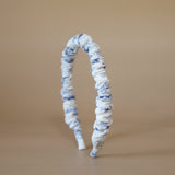 Gather Headband White Blue Flower