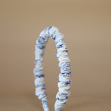 Gather Headband White Blue Flower