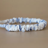 Gather Headband White Blue Flower
