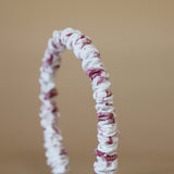 Gather Headband White Red Flower