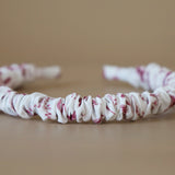 Gather Headband White Red Flower