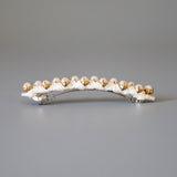 White Pearl Studs Barrette