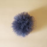 Tulle Grey Navy Scrunchie
