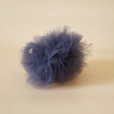 Tulle Grey Navy Scrunchie