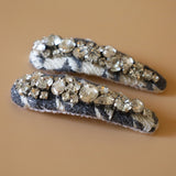 Grey White Checker Hair Pin