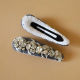 Grey White Checker Hair Pin