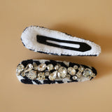 Black White Checker Hair Pin