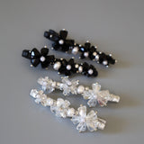 Clear Silver Flower Clip (2pcs)