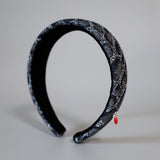 Thin Headband Snake Denim Red Heart