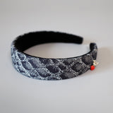 Thin Headband Snake Denim Red Heart