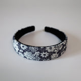 Thin Headband flower Denim Blue Heart