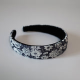 Thin Headband flower Denim Blue Heart
