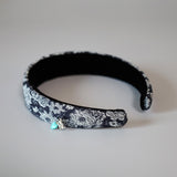 Thin Headband flower Denim Blue Heart