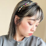 Narrow Headband Black Rainbow