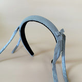 Slender Headband White Black Stripe