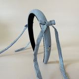 Slender Headband White Black Stripe