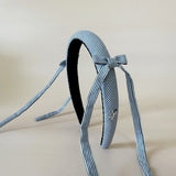 Slender Headband White Black Stripe
