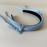 Slender Headband White Black Stripe