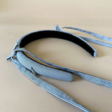 Slender Headband White Black Stripe