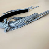 Slender Headband White Black Stripe