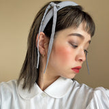 Slender Headband White Black Stripe