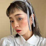 Slender Headband White Black Stripe