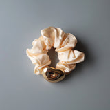 Gold Beans Off White Mini Scrunchie