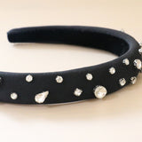 Slender Headband Black Silver 