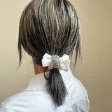 Riboon Mini Scrunchie White SIlver