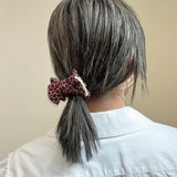 Riboon Mini Scrunchie Wine Red Pearl