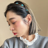 Silver Blue Bijou Studs Headband