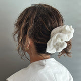 White Pile Scrunchie with Cherry