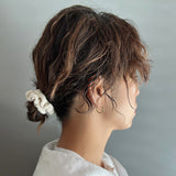 Off Beige Pile Mini Scrunchie