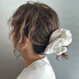 White Pile Scrunchie with Cherry