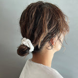 White Pile Mini Scrunchie