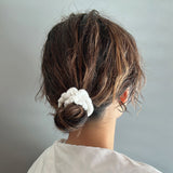 White Pile Mini Scrunchie