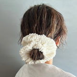 Shiny Milkey White Scrunchie
