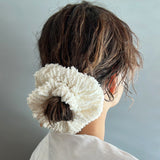 Shiny Milkey White Scrunchie