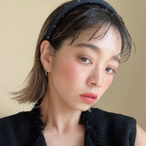 Slender Headband Navy Black Dot No Studs