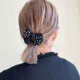 Black Silver Lil Studs Ribbon Pony