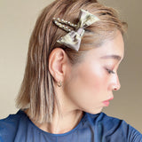 Ribbon Hair Clip Pale Beige