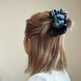 Patchwork Scrunchie Blue