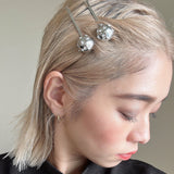 Metal Silver Ball Hair Pin