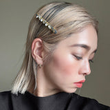 Straight Hair Clip Grey Gold